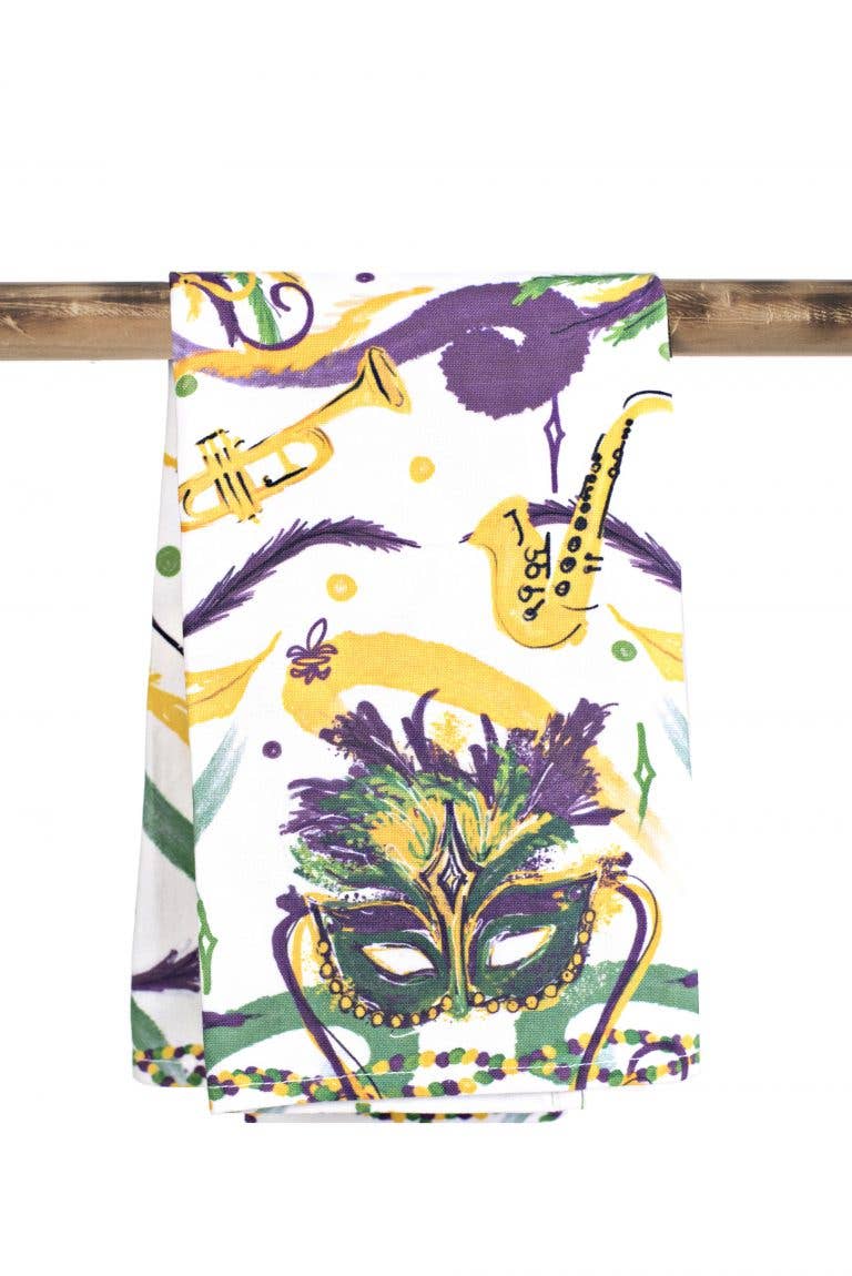 Kitchen Towel - NEW Mardi Gras Mask - Gabrielle's Biloxi