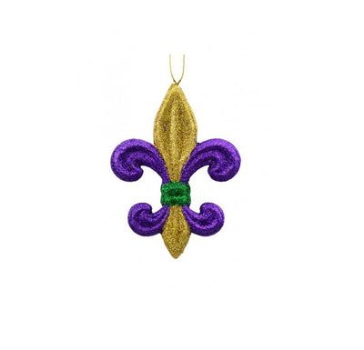 Fleur de Lis Glitter Ornament - Assorted - Gabrielle's Biloxi