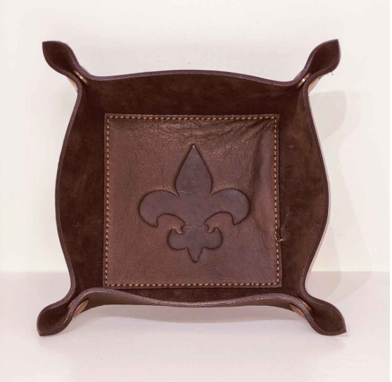 Fleur de Lis Leather Embossed Valet Tray - Gabrielle's Biloxi