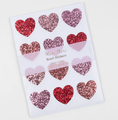 Meri Meri Glitter Heart Stickers - Gabrielle's Biloxi