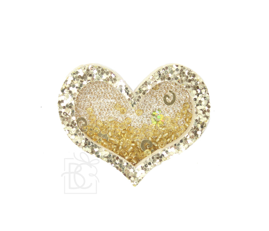 Gold Glitter Heart Shaker - Gabrielle's Biloxi