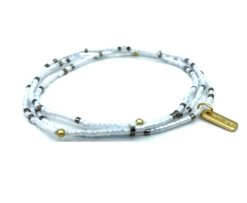 The GOGO 3 Stack in Ice White + Gunmetal - Gabrielle's Biloxi