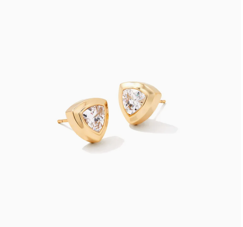 Kendra Scott Arden Stud Earrings Gold White Crystal - Gabrielle's Biloxi
