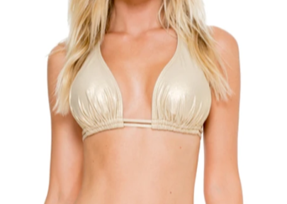 Luli Fama Halter Triangle Top - Gold Rush - Gabrielle's Biloxi