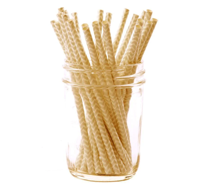 Cocktail Straw Gold Chevron - Gabrielle's Biloxi