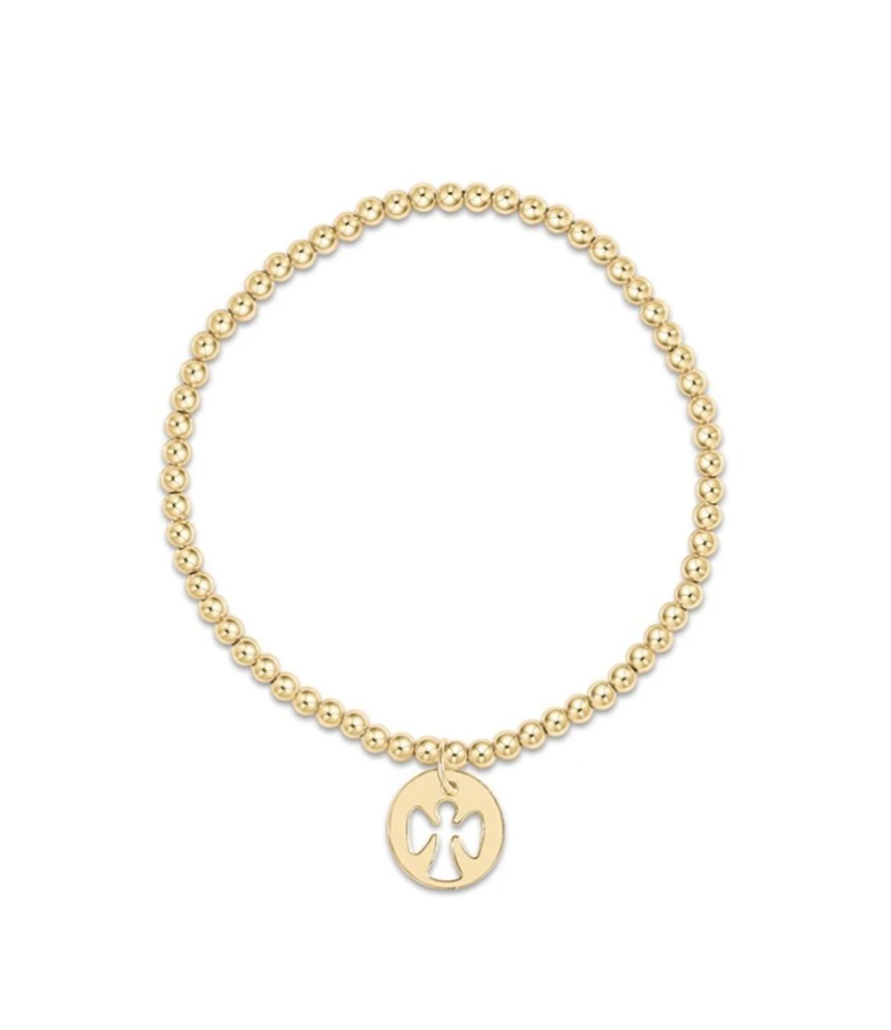 ENewton Classic Gold 3mm Bead Bracelet Guardian Angel Charm - Gabrielle's Biloxi
