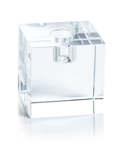 Square Crystal Glass Taper Holder 2.75" - Gabrielle's Biloxi