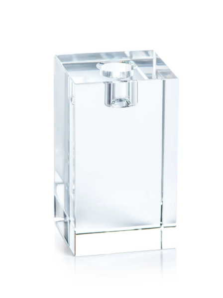 Square Crystal Glass Taper Holder - Gabrielle's Biloxi