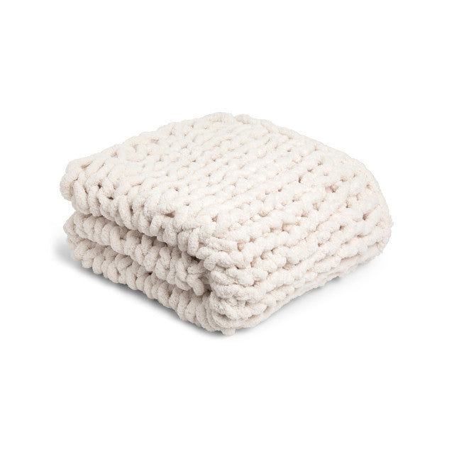 Demdaco Chunky Knit Throw Blanket-Cream - Gabrielle's Biloxi