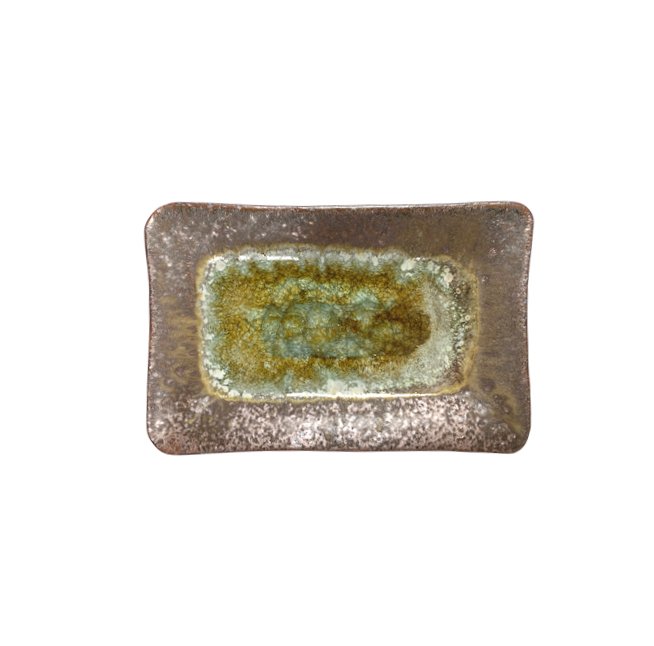 Dock 6 Pottery Small Rectangle Straight Edge Tray With Glass - Gabrielle's Biloxi