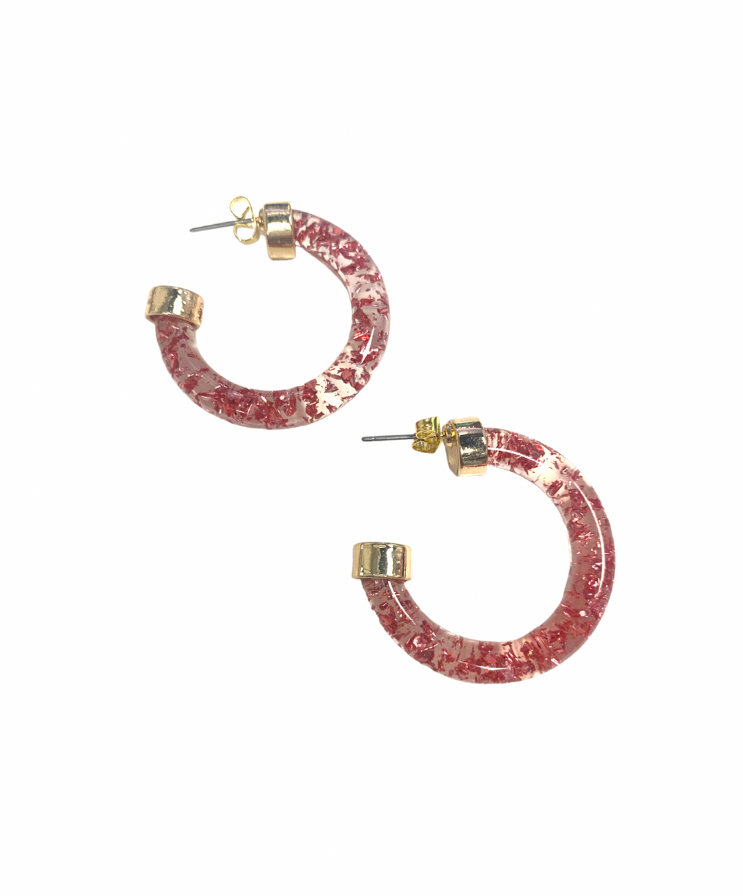 Mini Hoops - Pink Foil - Gabrielle's Biloxi