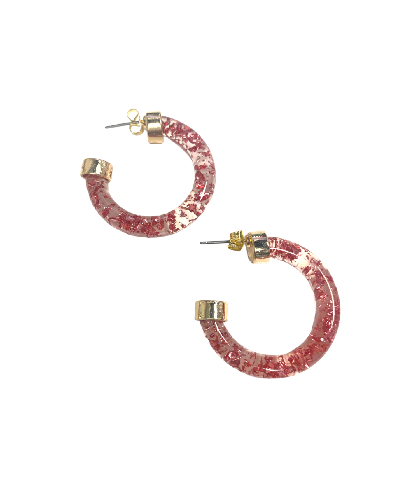 Mini Hoops - Pink Foil - Gabrielle's Biloxi