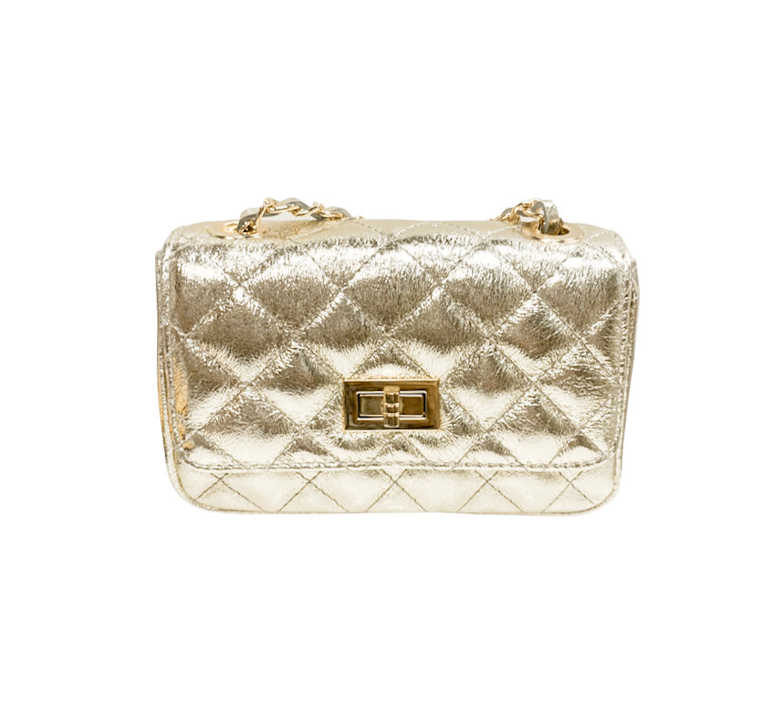 German Fuentes Handbag Quilted Gold - Gabrielle's Biloxi