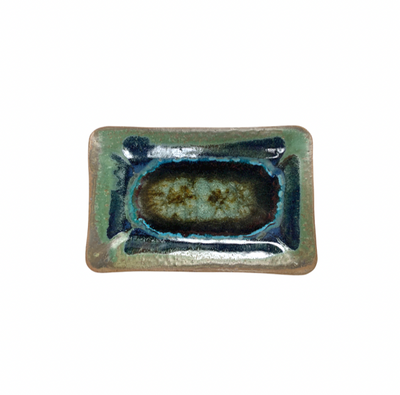 Dock 6 Pottery Small Rectangle Straight Edge Tray With Glass - Gabrielle's Biloxi