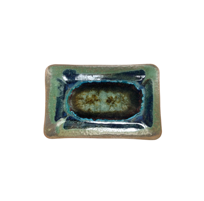 Dock 6 Pottery Small Rectangle Straight Edge Tray With Glass - Gabrielle&