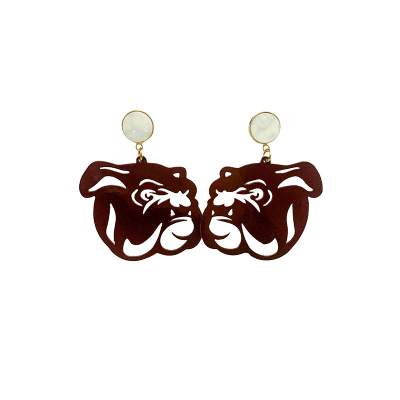 MSU Maroon Bulldog Earrings - Gabrielle&