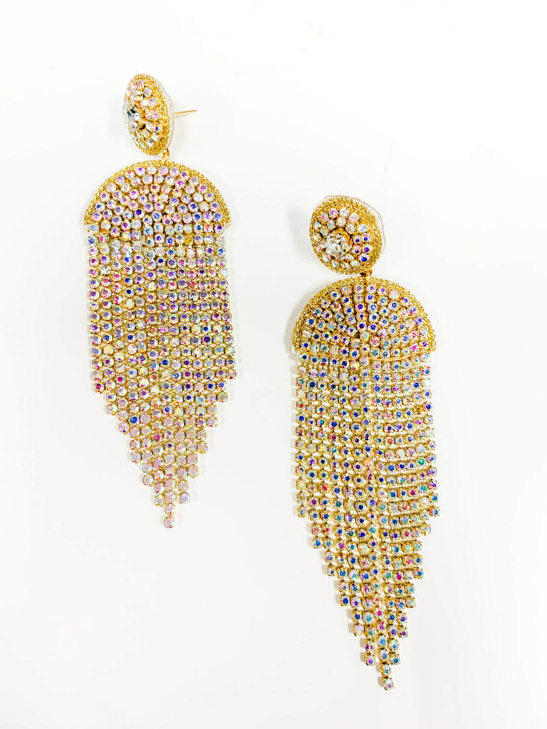 Chain Dazzle Drop Earrings - Iridescent - Gabrielle's Biloxi