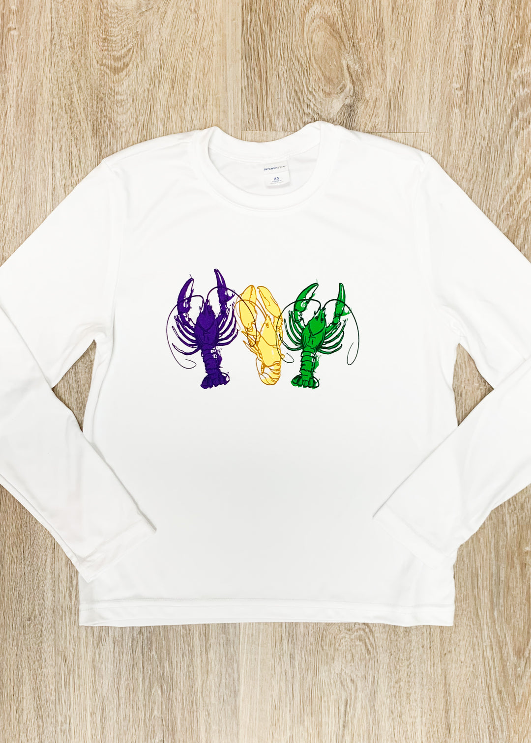 Mardi Gras Kids Crawfish Long Sleeve Dri-Fit Shirt - Gabrielle's Biloxi