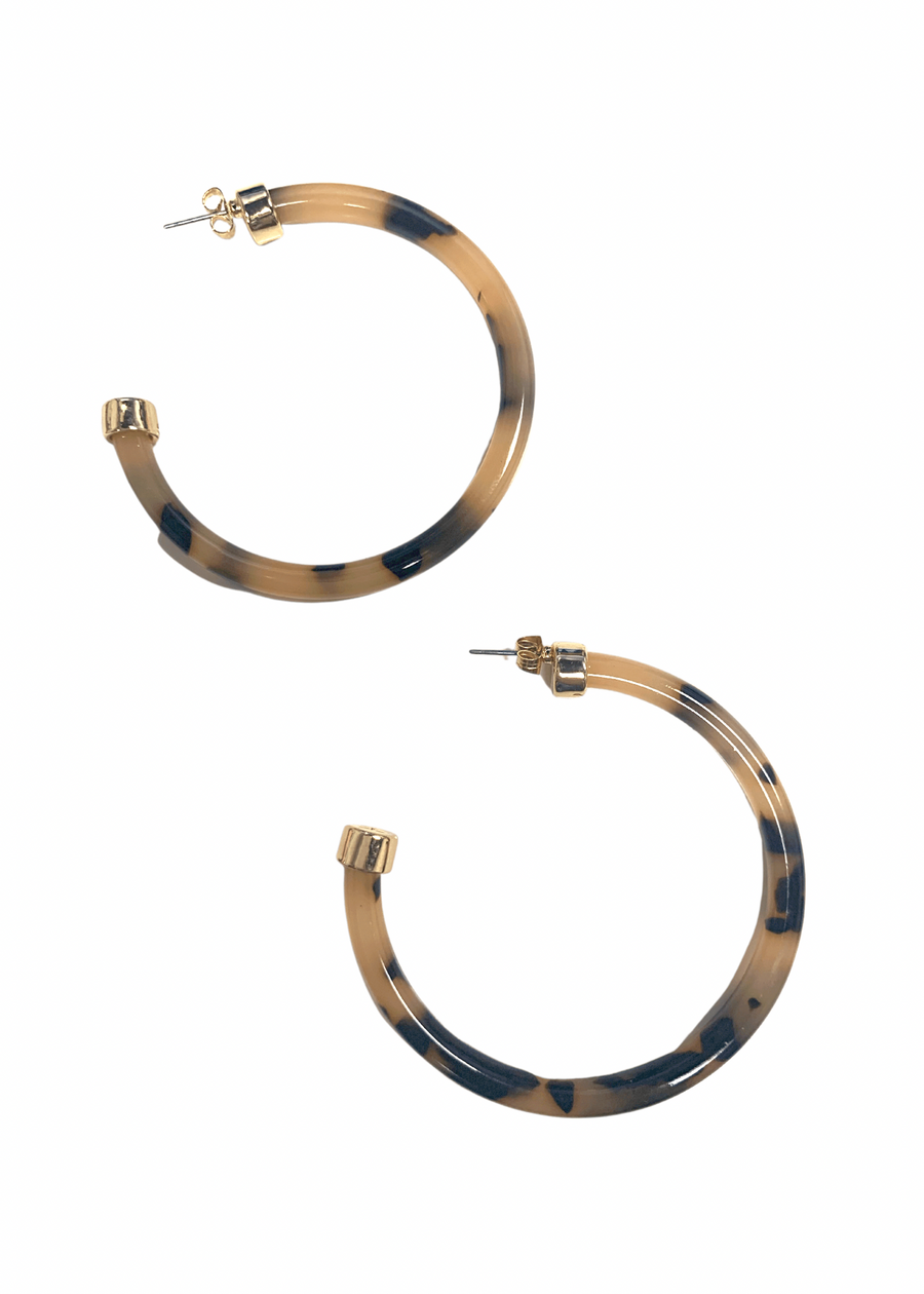 Large Hoops - Tortoise Shell - Gabrielle's Biloxi