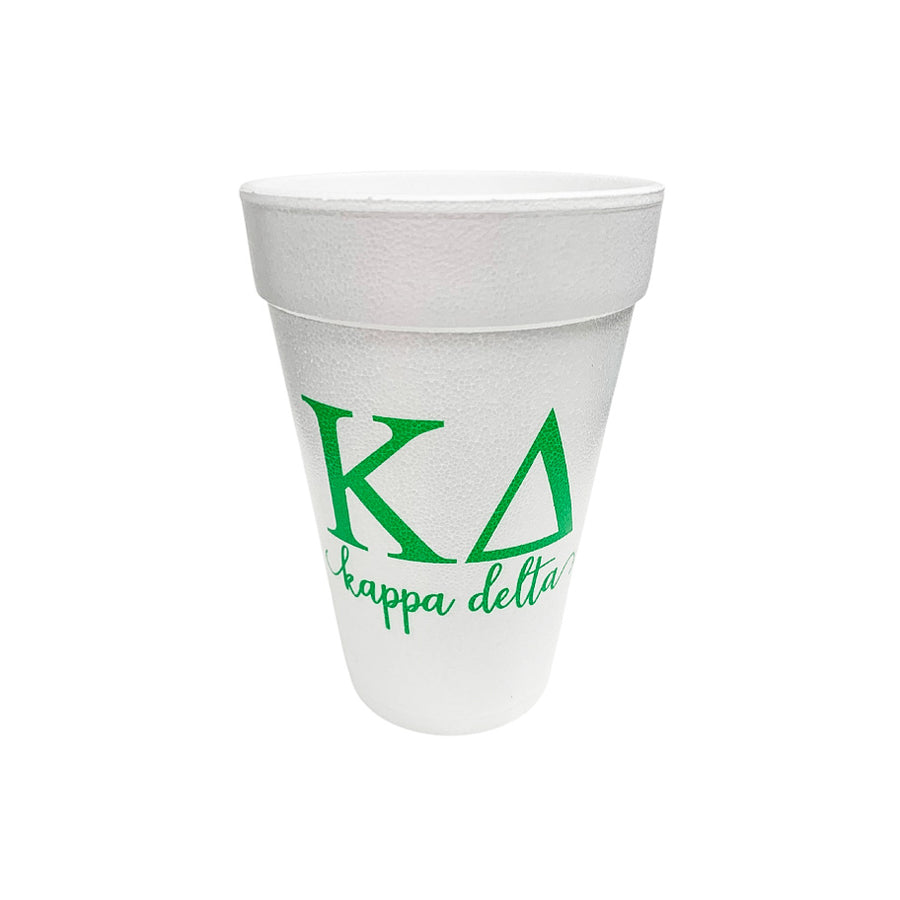 KD Letter Script Styrofoam Cups - Gabrielle's Biloxi
