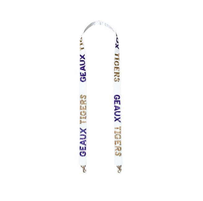 GEAUX TIGERS Beaded Strap - White - Gabrielle's Biloxi