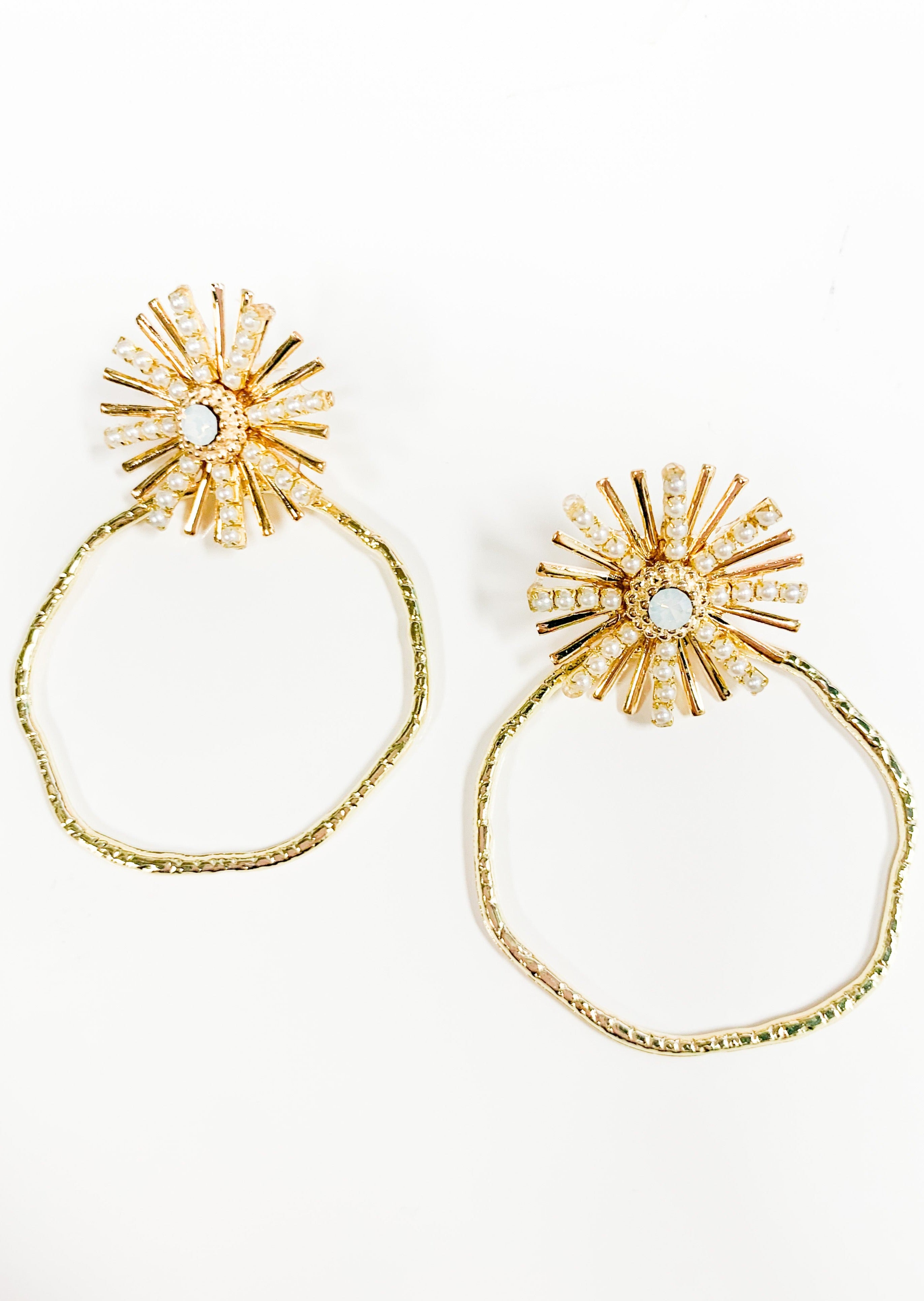 Opal Sunburst Hoop Earrings - Gabrielle's Biloxi