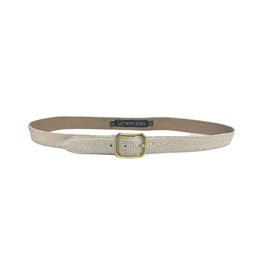 JJ Winters Belt - Mini Kylie Taupe Stingray / Gold - Gabrielle's Biloxi