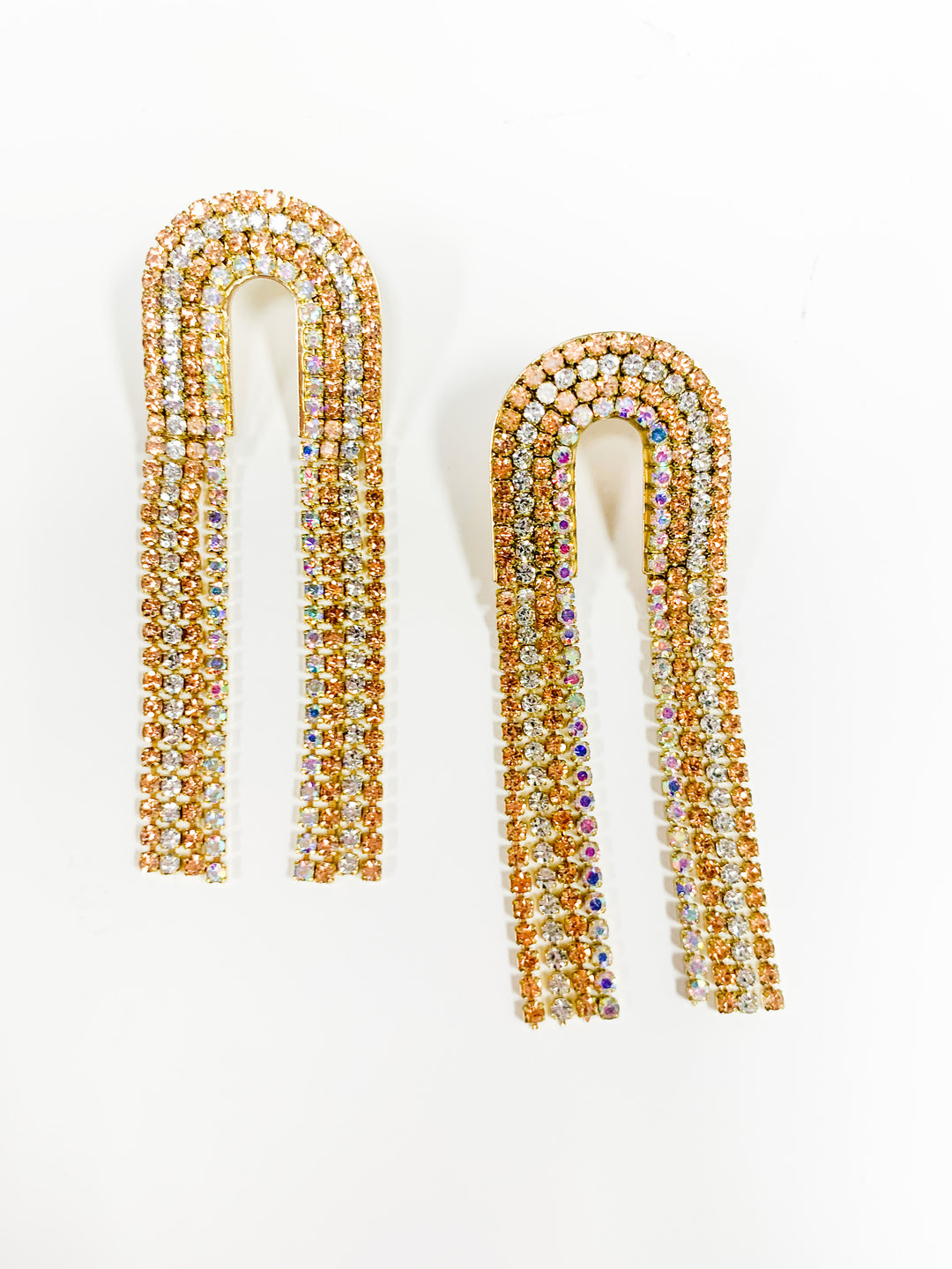 Rhinestone Chain Drops - Beige Mix - Gabrielle's Biloxi