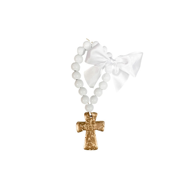 Baby Cross Blessing Beads - White - Gabrielle's Biloxi