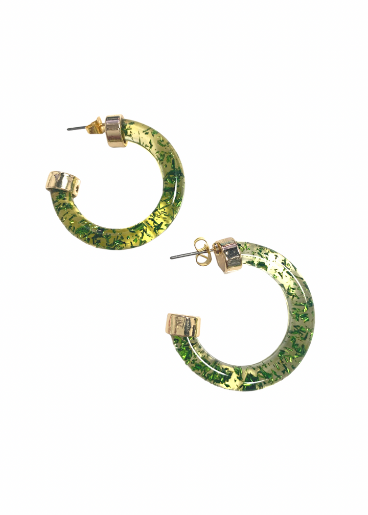Mini Hoops - Green Foil - Gabrielle's Biloxi