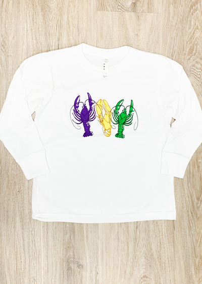 Mardi Gras Kids Crawfish Long Sleeve Shirt - Gabrielle's Biloxi
