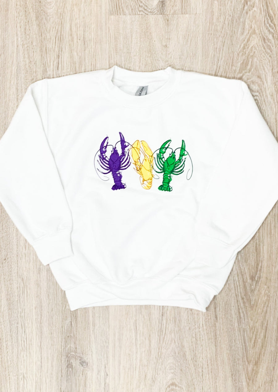 Mardi Gras Kids Crawfish Sweatshirt - Gabrielle's Biloxi