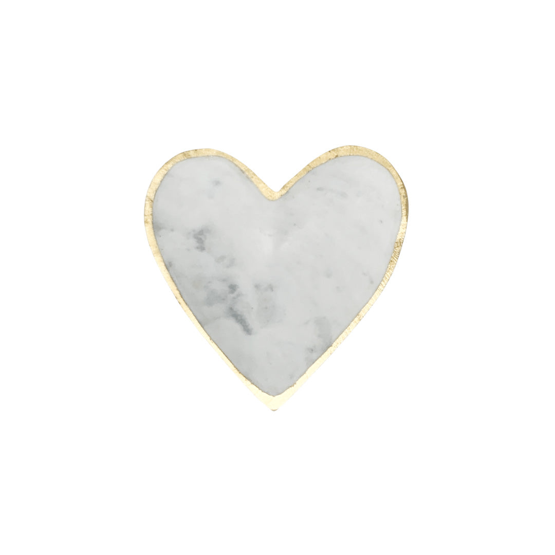 Marble Heart Tray with Gold Edge - Gabrielle's Biloxi