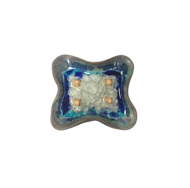 Dock 6 Pottery Soap Dish With Glass - Gabrielle's Biloxi