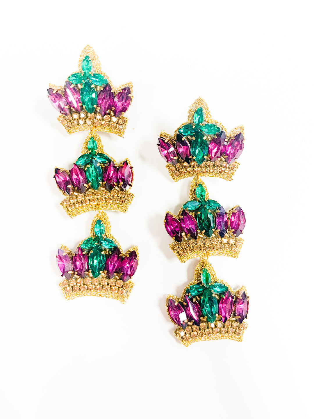 Beaded Triple Crown Drops - Gabrielle's Biloxi