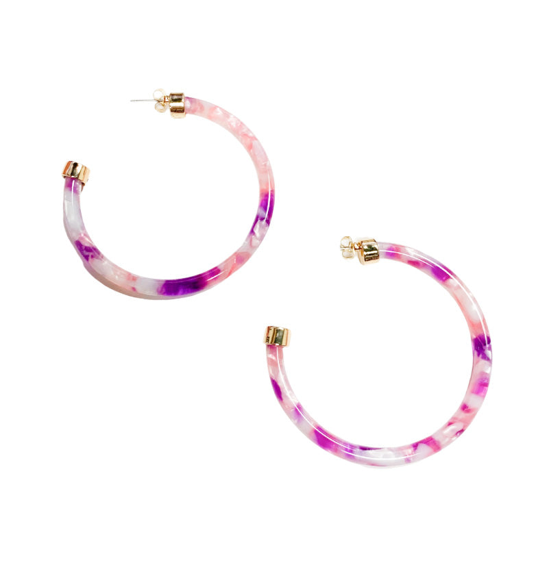 Large Hoops - Orchid Lei - Gabrielle's Biloxi