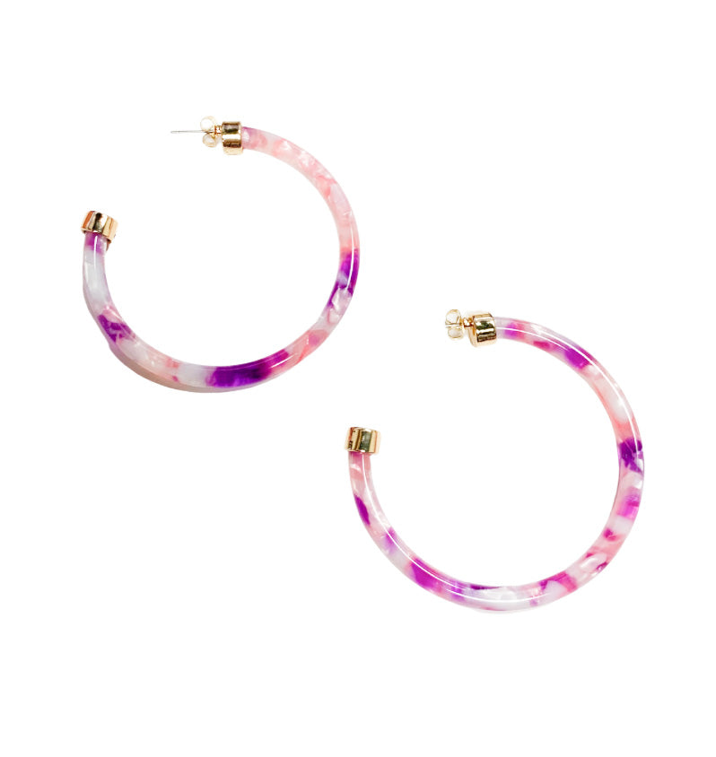 Large Hoops - Orchid Lei - Gabrielle&