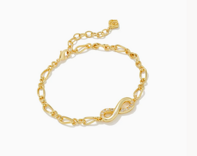 Kendra Scott Annie Infinity Chain Bracelet Gold White Crystal - Gabrielle's Biloxi