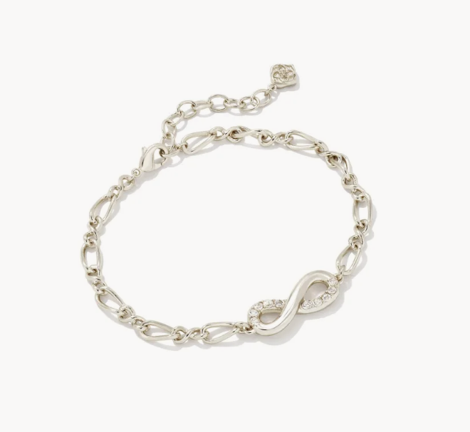Kendra Scott Annie Infinity Chain Bracelet Rhodium White Crystal - Gabrielle's Biloxi