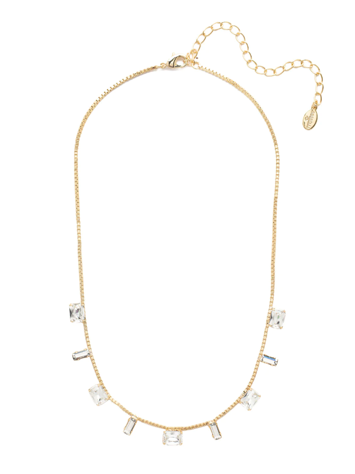 Sorrelli Janelle Tennis Necklace Bright Gold Crystal - Gabrielle's Biloxi