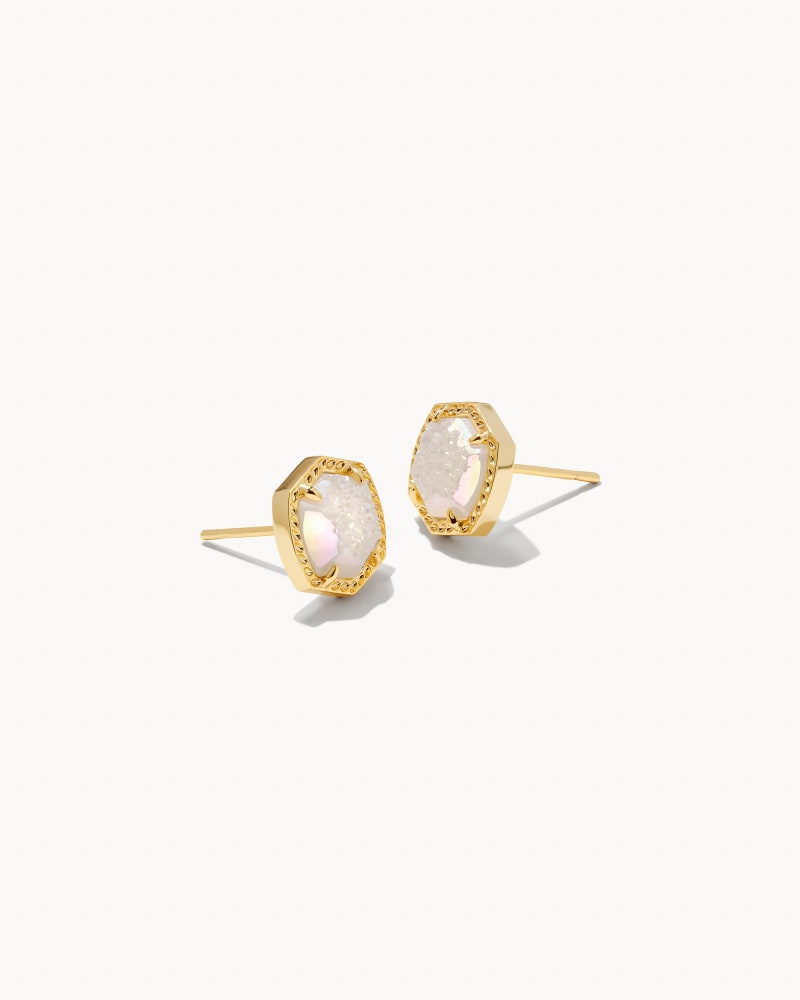 Kendra Scott Davie Stud Earring Gold Iridescent Drusy - Gabrielle's Biloxi