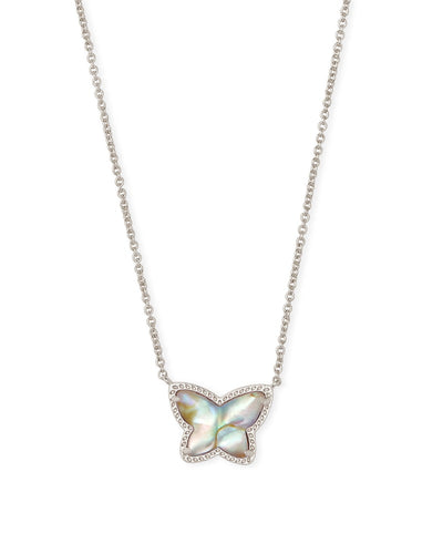 Kendra Scott Lillia Butterfly Necklace Rhodium Iridescent Abalone - Gabrielle's Biloxi