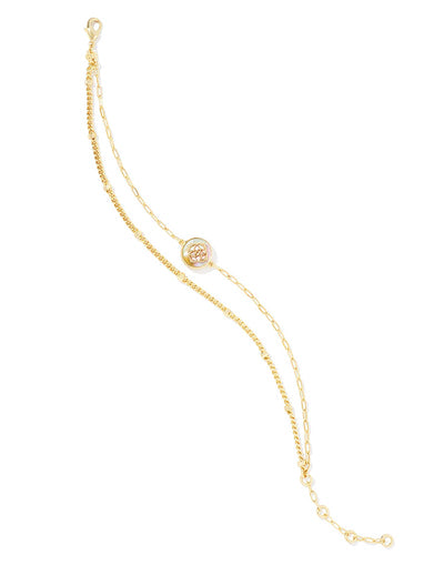 Kendra Scott Stamped Dira Delicate Chain Bracelet Gold MOP - Gabrielle&