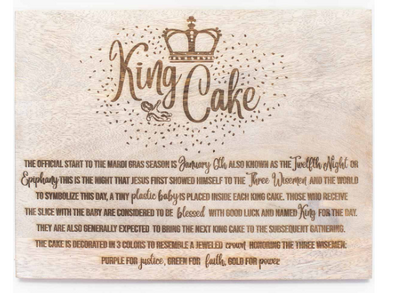 Story of the King Cake Serving Board - Gabrielle's Biloxi