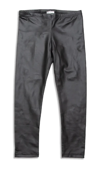 Girls Faux Leather Leggings - Black - Gabrielle's Biloxi