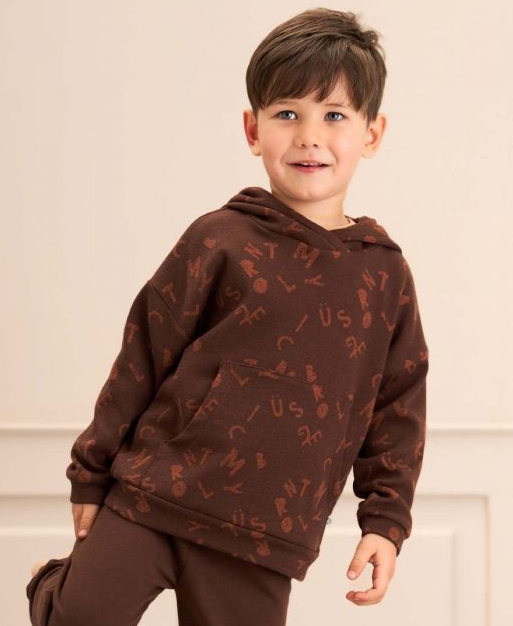 Letter Pocket Hoodie - Coffee - Gabrielle's Biloxi
