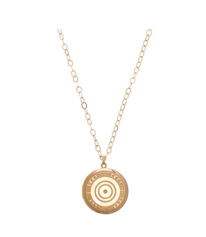 Cherish Large Gold Locket Necklace - Gabrielle&
