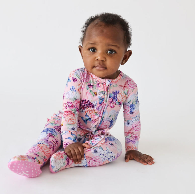 Post Peanut Lyric Footie Ruffled Zippered One Piece - Gabrielle's Biloxi