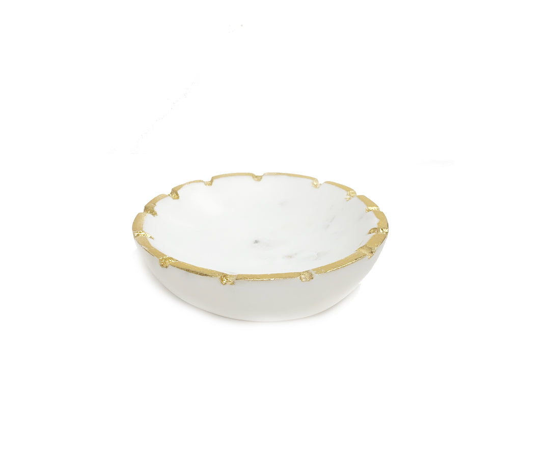 Round Bowl with Gold Trim - Gabrielle's Biloxi