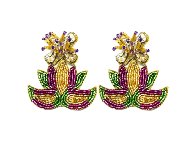 Mardi Gras Mask Earrings - Gabrielle's Biloxi
